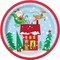 Unique Round Paper Dinner Plates - 9" | Colorful Santa | 8 Pcs